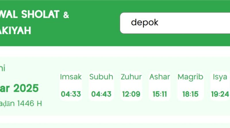 Waktu Sholat Depok